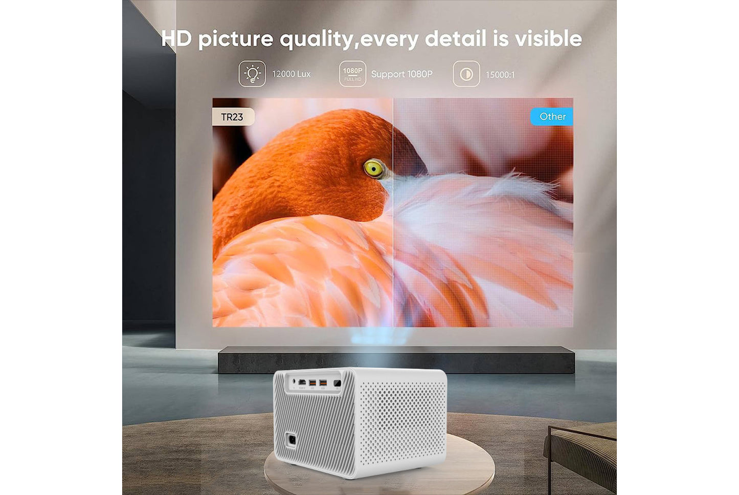 **M10 Smart Projector, White, Android**(UK plug)