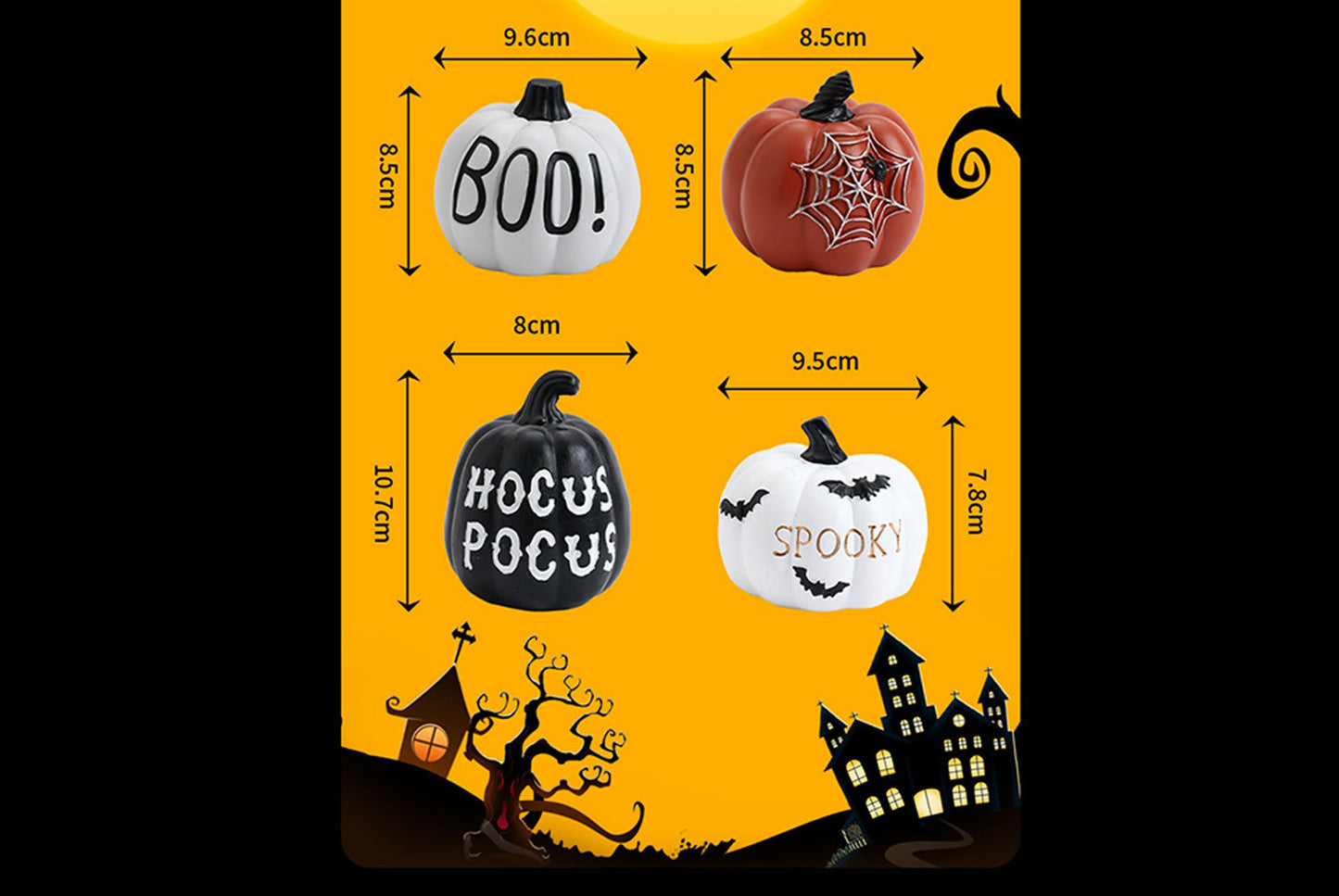 **Halloween Resin Pumpkin Decorative Figure**