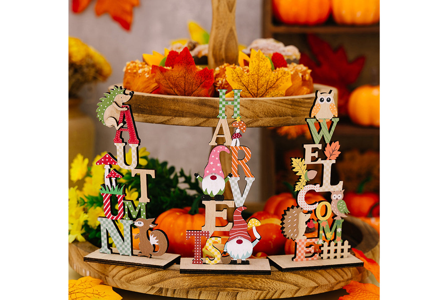 Harvest Season Wooden Decorative Ornaments