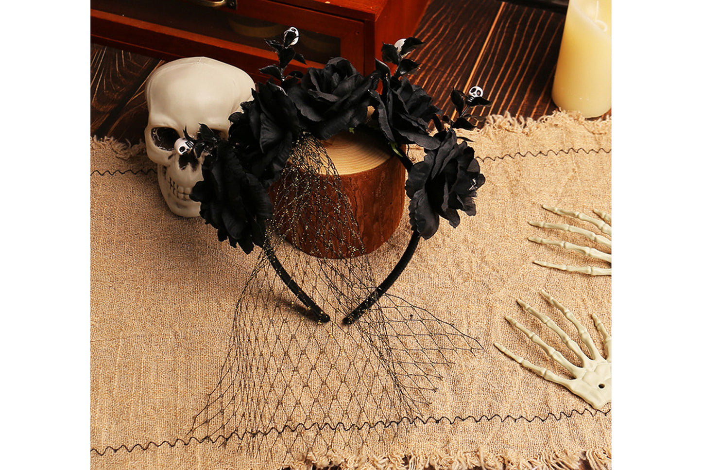 Halloween Mesh Rose Headband