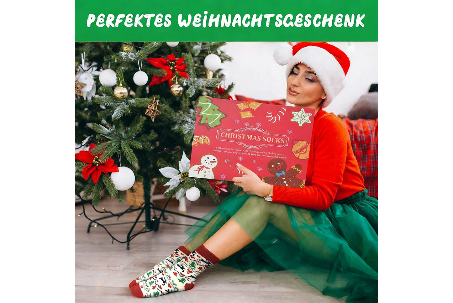 **Christmas Countdown Socks Blind Box | 12-Pair Mid-Cut Socks Gift Box**