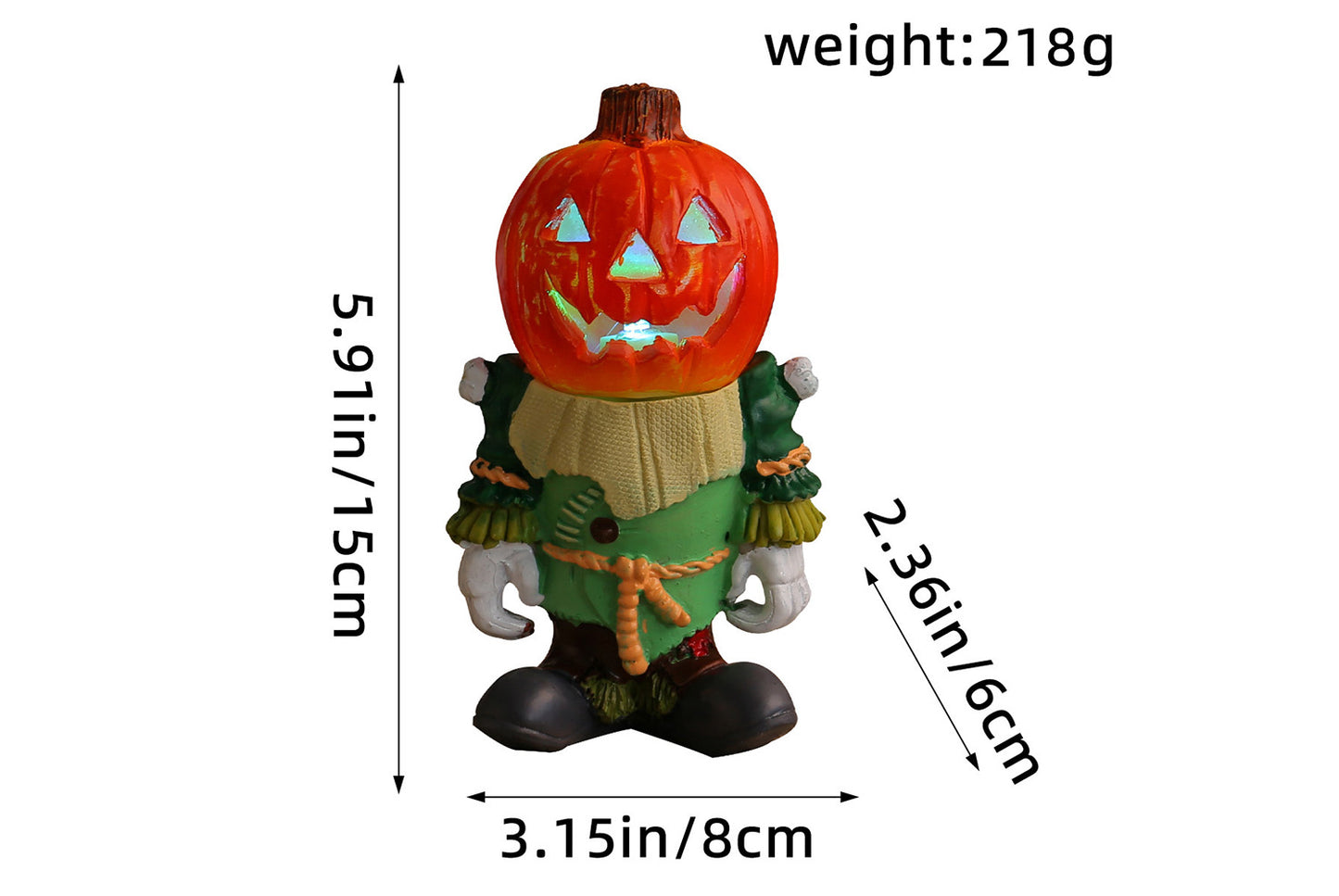 Halloween LED Pumpkin Knight Ornament | Luminous Resin Decoration