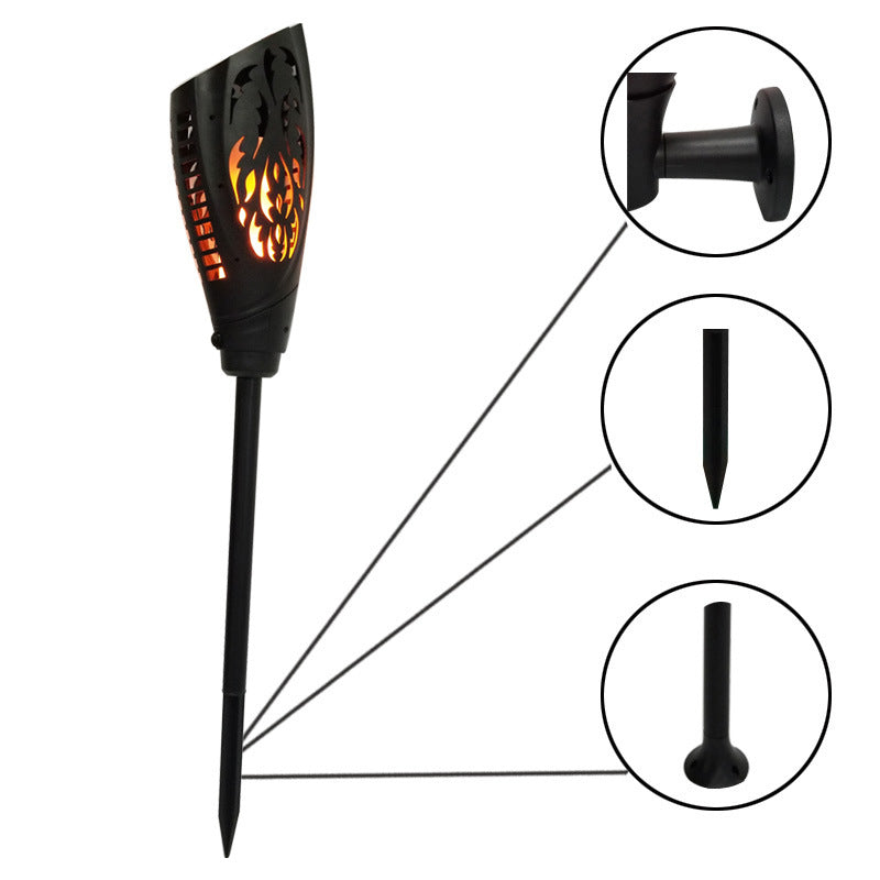 Chinese style solar flame garden light