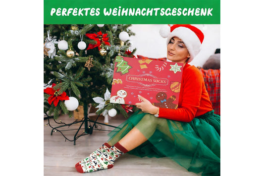 **Christmas Countdown Socks Blind Box | 12-Pair Mid-Cut Socks Gift Box**