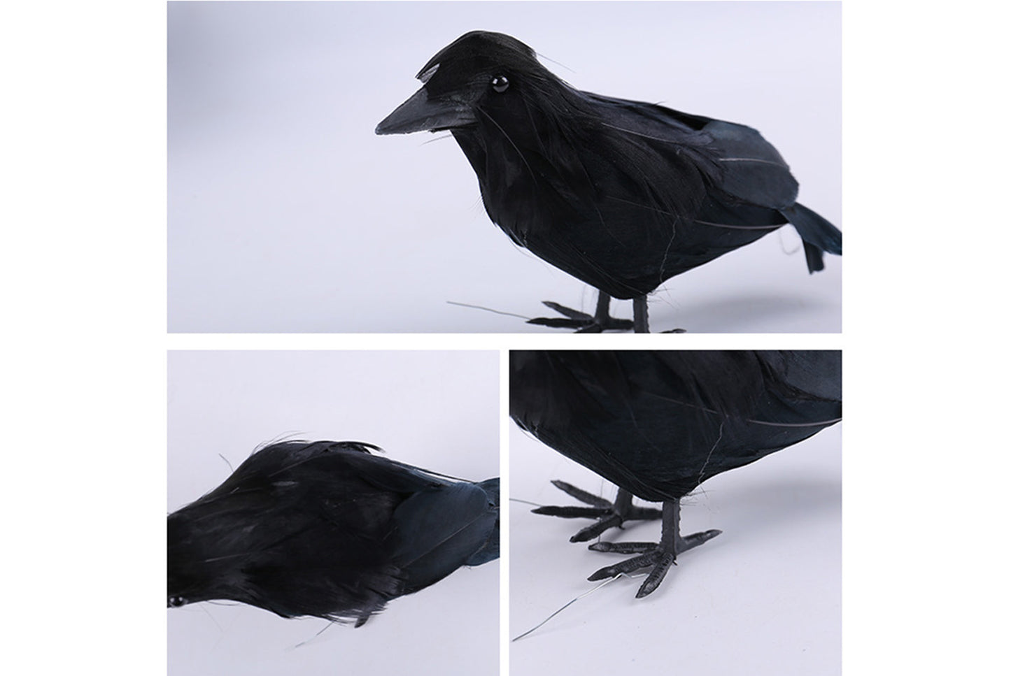 **Halloween Feather Crow Desktop Decoration, Black Crow Photography Prop**