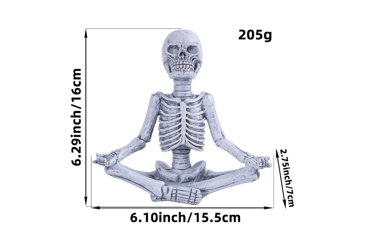 Halloween Yoga Skull Ornament | Resin Craft