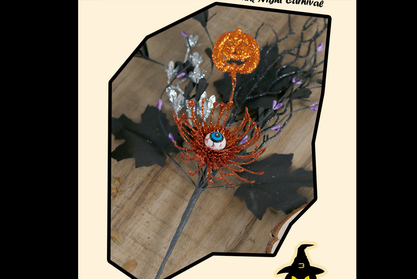 Spooky Pumpkin Maple Leaf Eyeball Flower