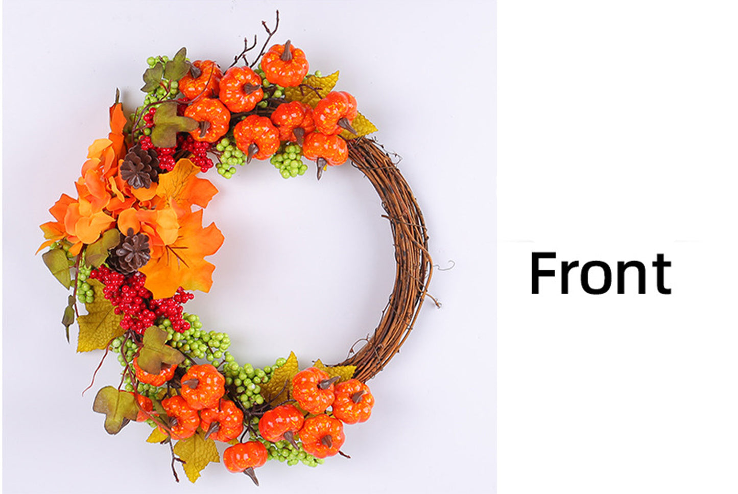Autumn Pumpkin Vine Wreath Door Hanging Decoration