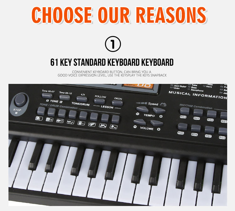**Multifunctional 61-Key Children's Electronic Keyboard**