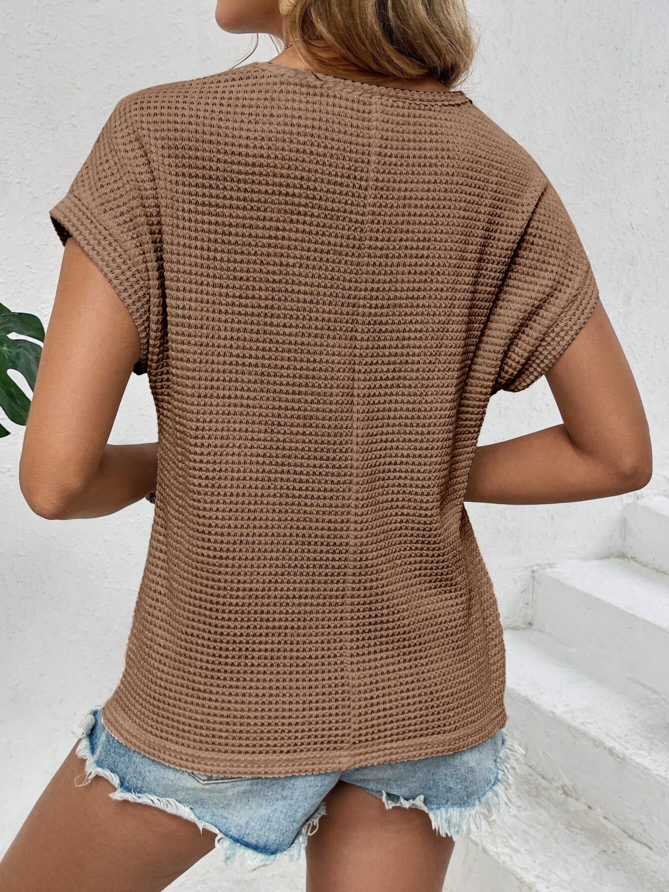 Raglan Openwork Breathable Short-Sleeve T-Shirt