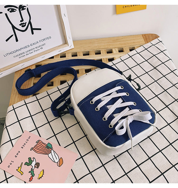 Patchwork Canvas Crossbody Bag for Women