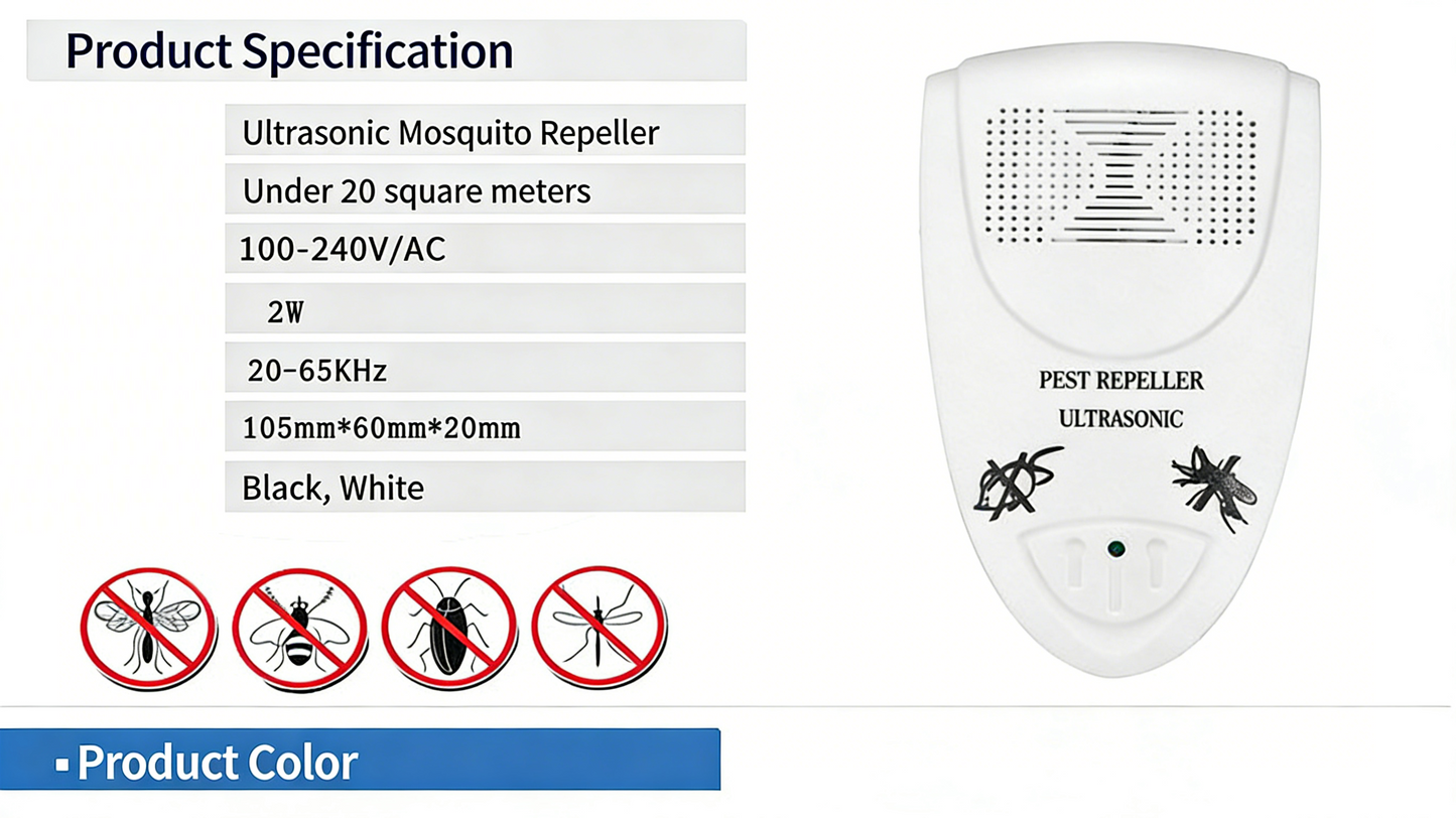 Ultrasonic Insect Repellent for Indoor Use