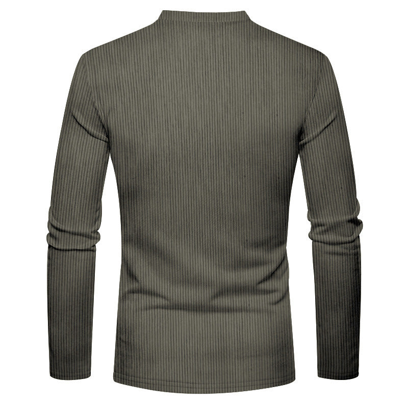 New Men's Long-Sleeve Henley Shirt