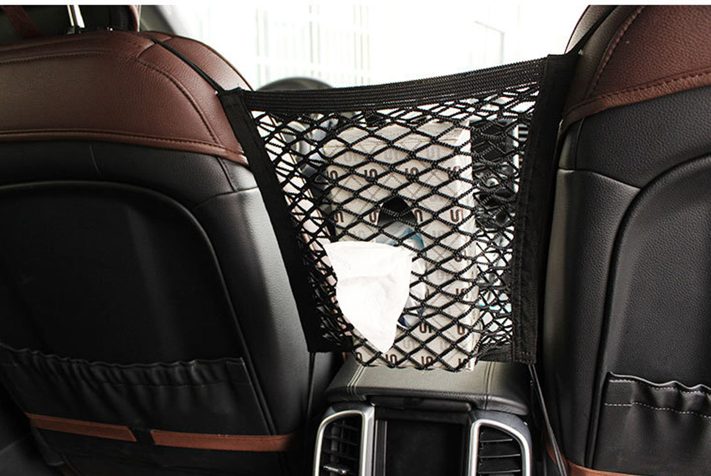 **Universal Car Seat Storage Net (Oxford Cloth + Mesh)**