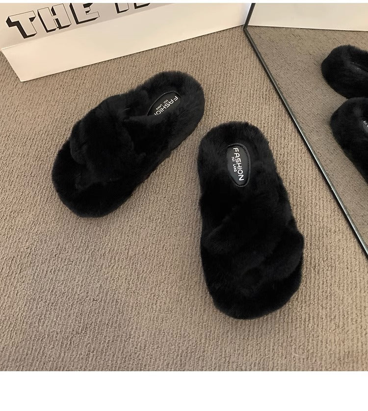 Women's Thick-Soled Furry Slippers