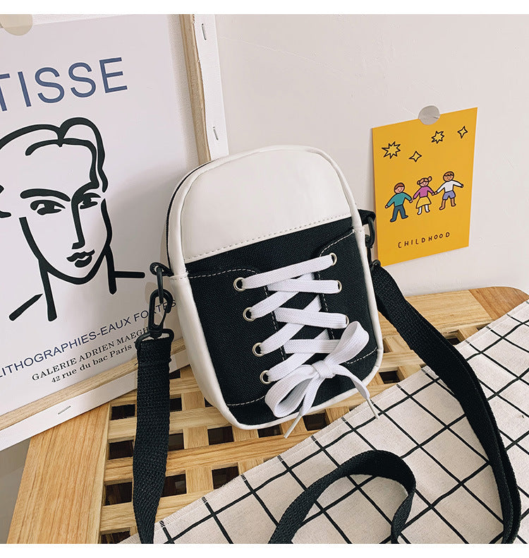 Patchwork Canvas Crossbody Bag for Women