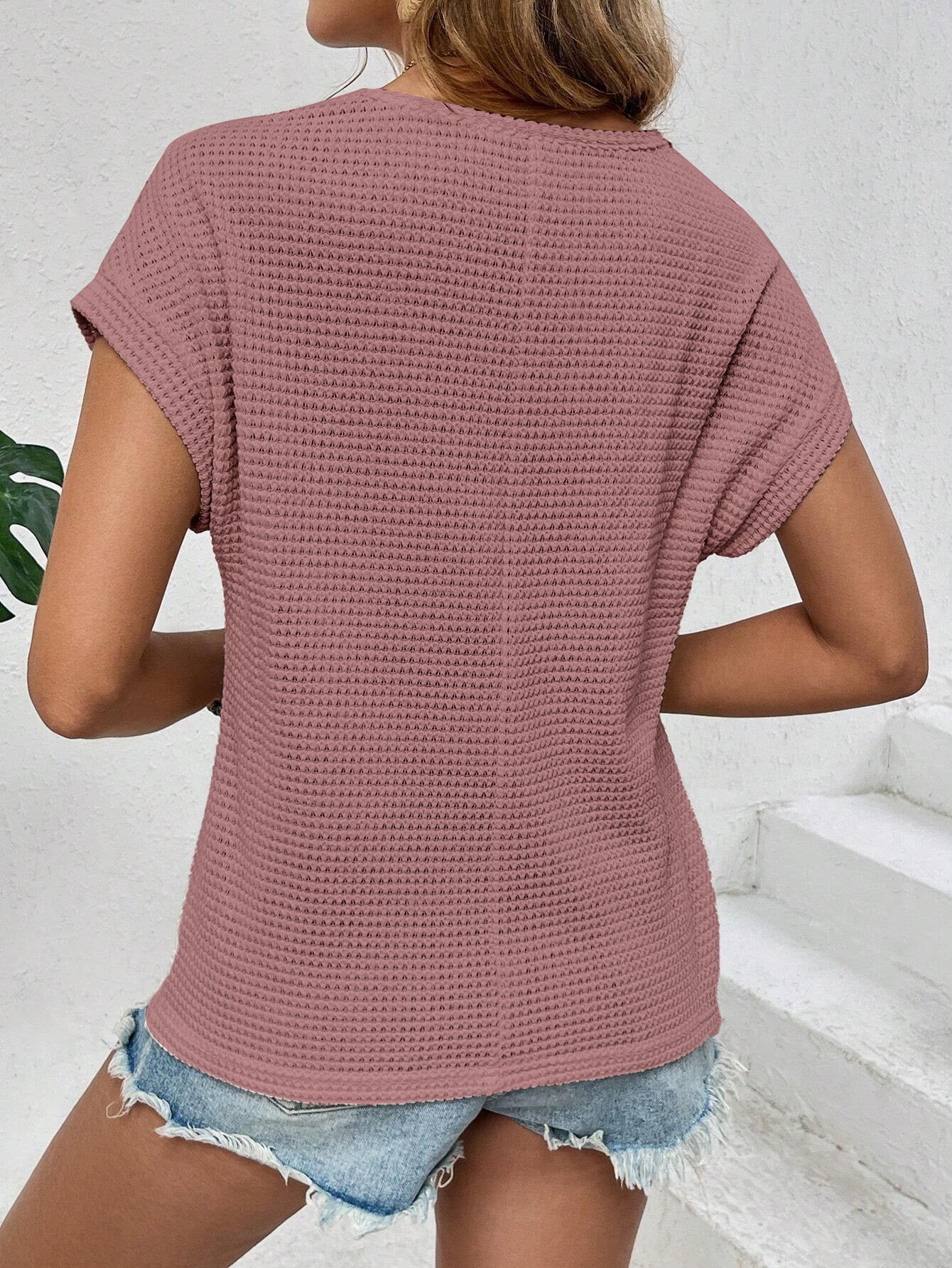 Raglan Openwork Breathable Short-Sleeve T-Shirt