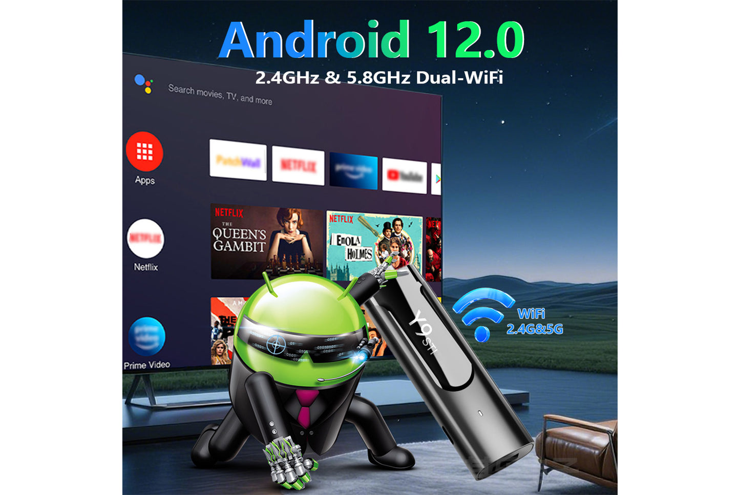 **M98 Y9 Android 12 Internet Set-Top Box 2GB+16GB Mini TV Box**(UK plug)