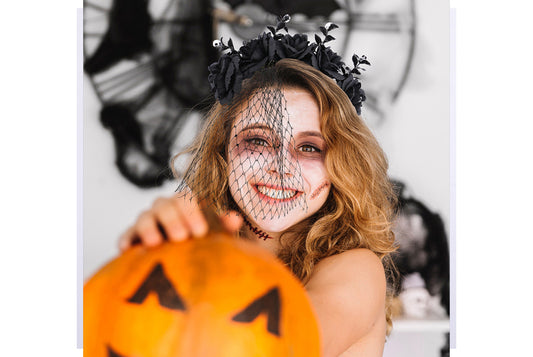 Halloween Mesh Rose Headband