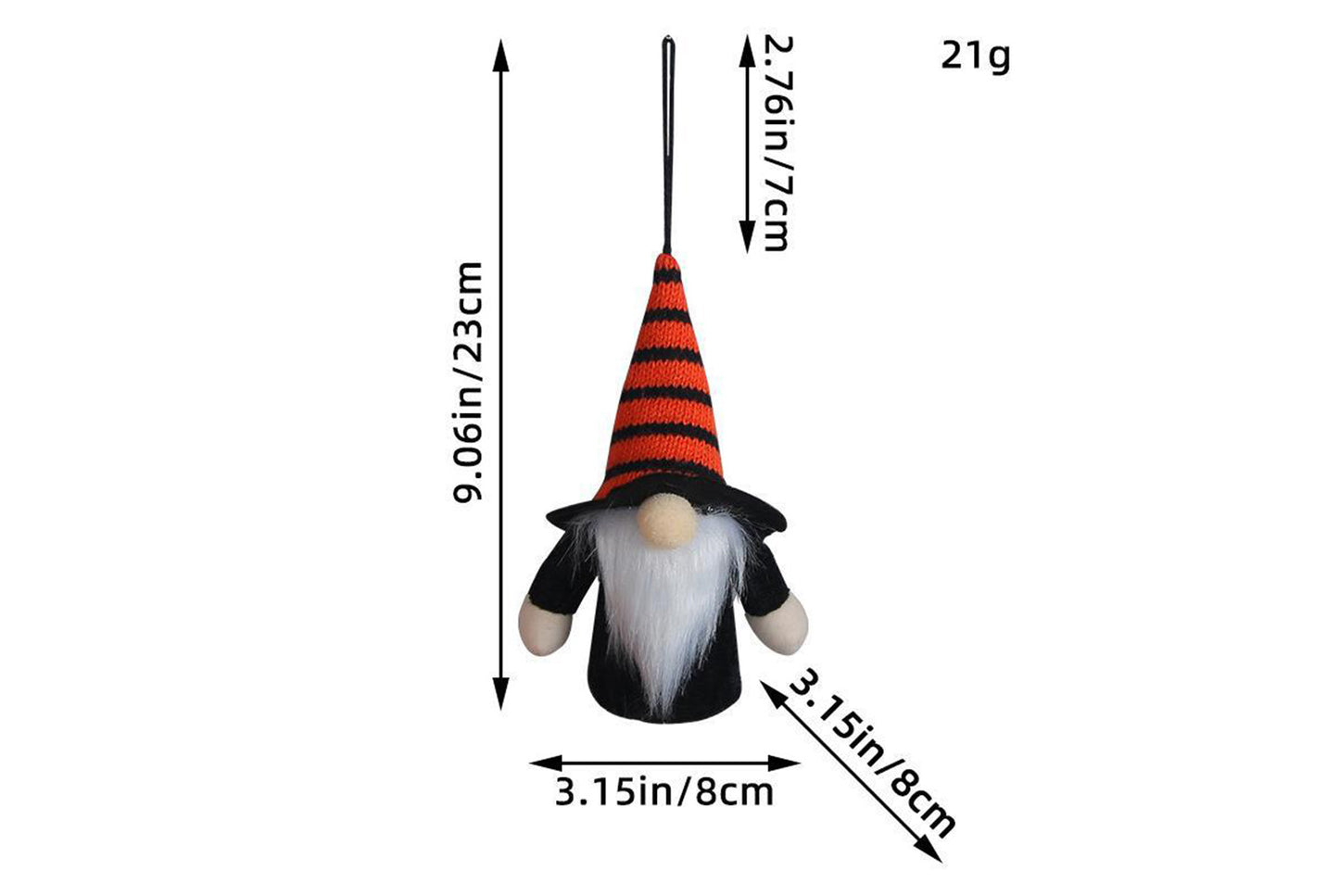 **Halloween Light-Up Charm Top Hat Gnome Window Display**