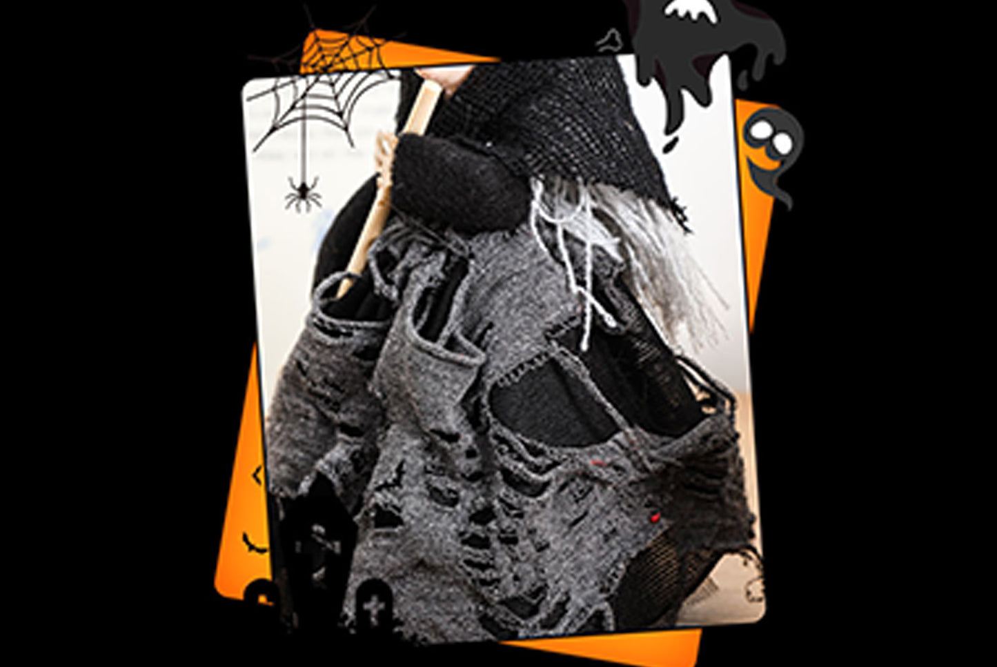 **Exquisite Broom Witch Treetop Star Ornament**