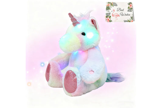 **Colorful Musical Glowing Unicorn | Sleeping Plush Toy**