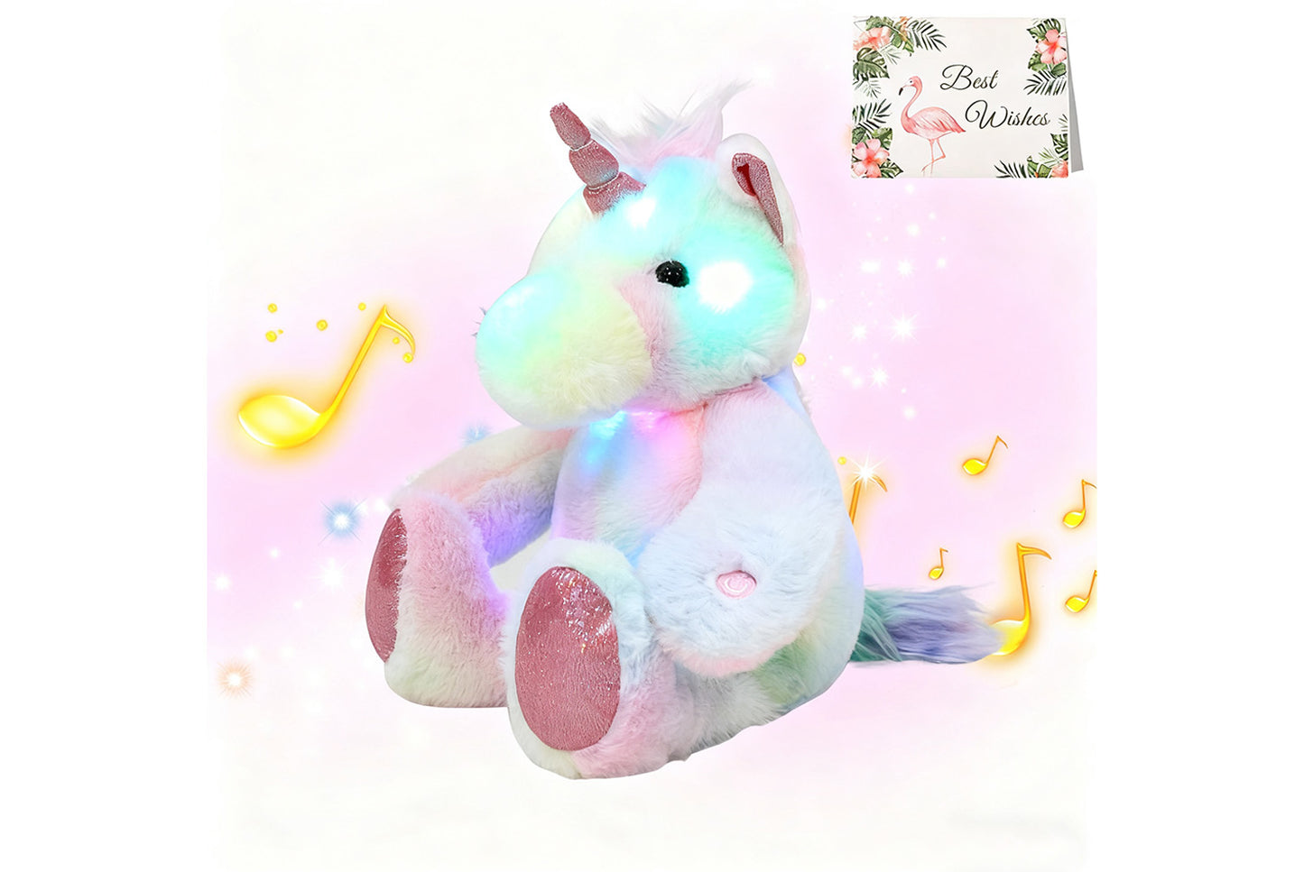 **Colorful Musical Glowing Unicorn | Sleeping Plush Toy**