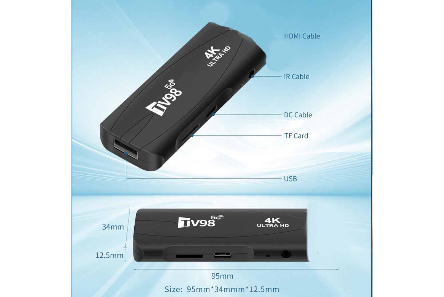 **TV98 Android Smart Internet Set-Top Box 2GB+16GB**(UK plug)