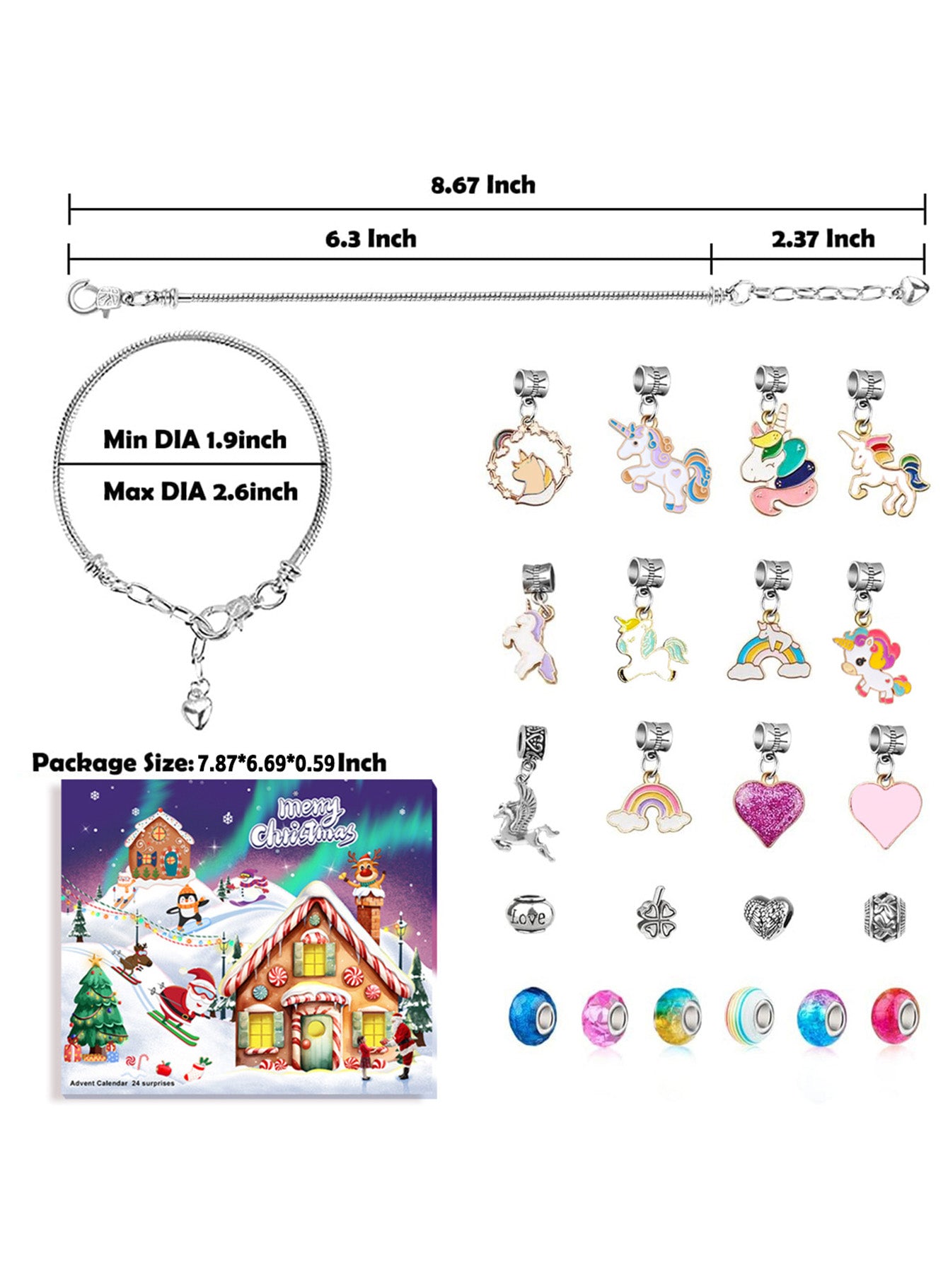 Christmas Countdown Advent Calendar Gift Box 24-grid