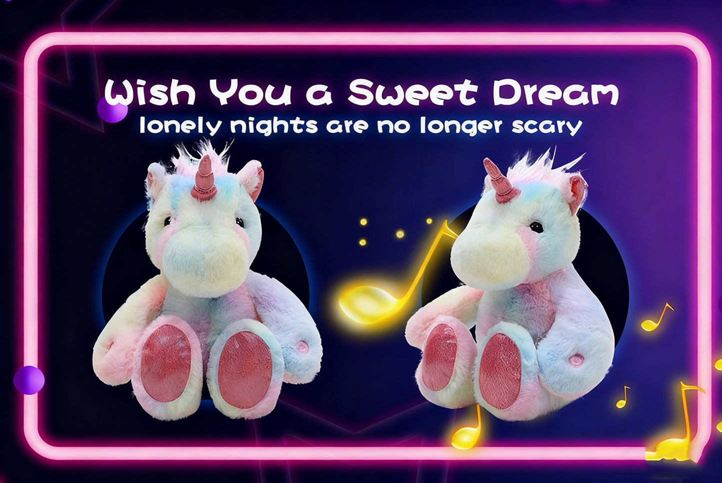 **Colorful Musical Glowing Unicorn | Sleeping Plush Toy**
