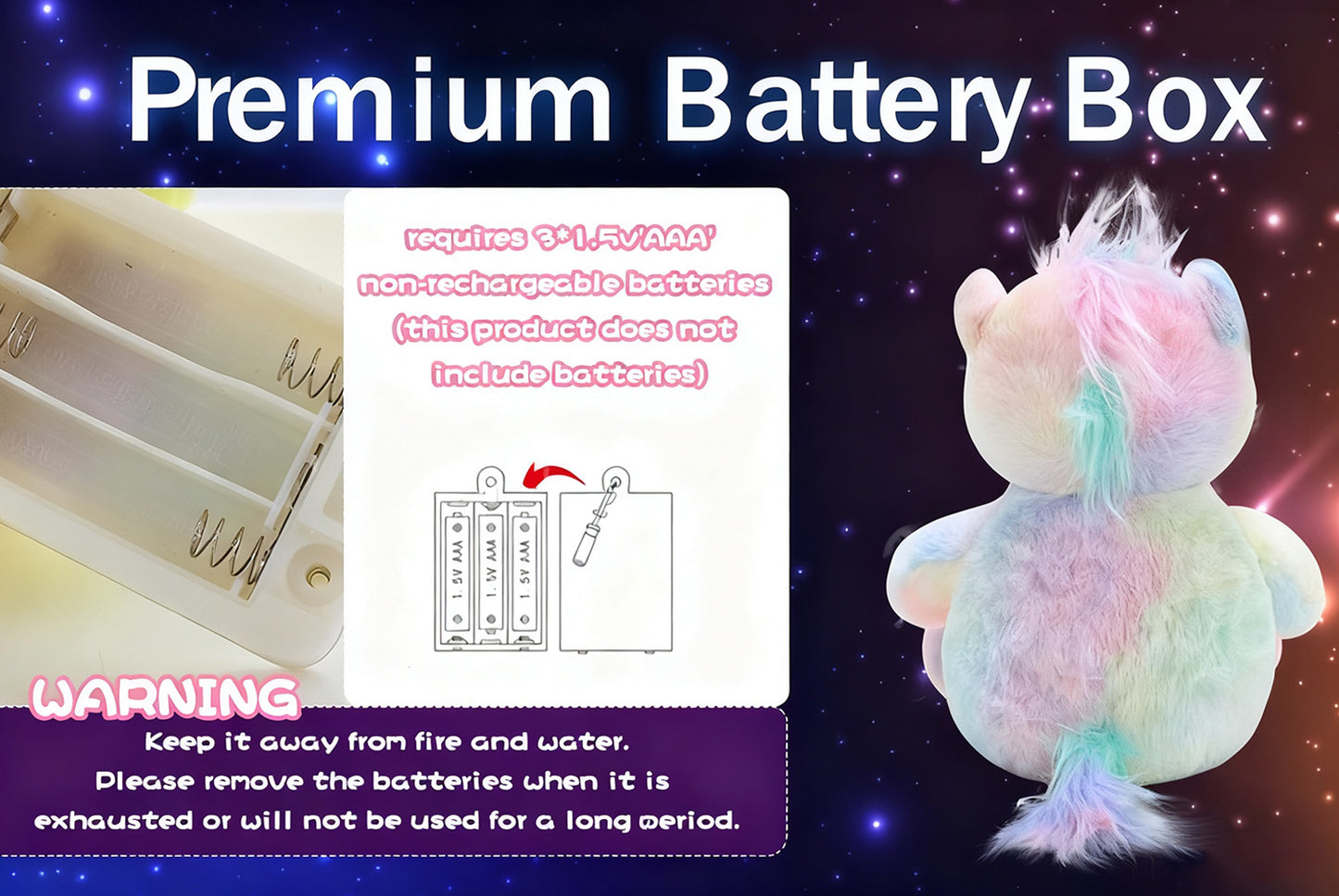 **Colorful Musical Glowing Unicorn | Sleeping Plush Toy**