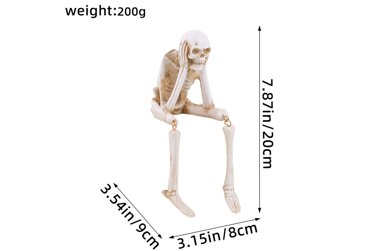 Halloween Resin Skeleton Ornaments | Three "Don't Hear, Don't See, Don't Talk" Styles