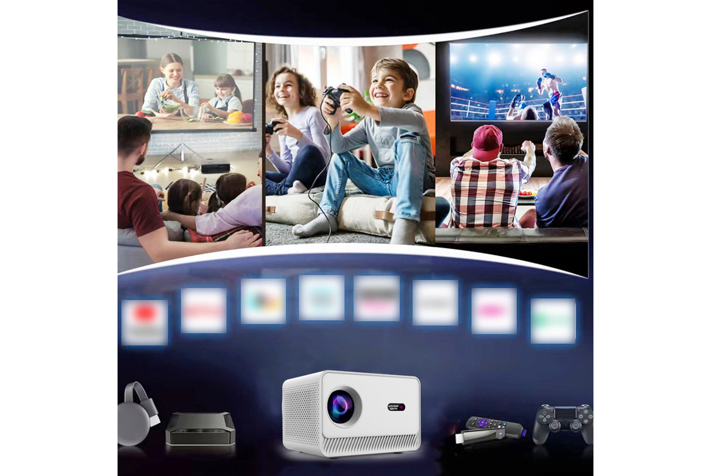 **M10 Smart Projector, White, Android**(UK plug)