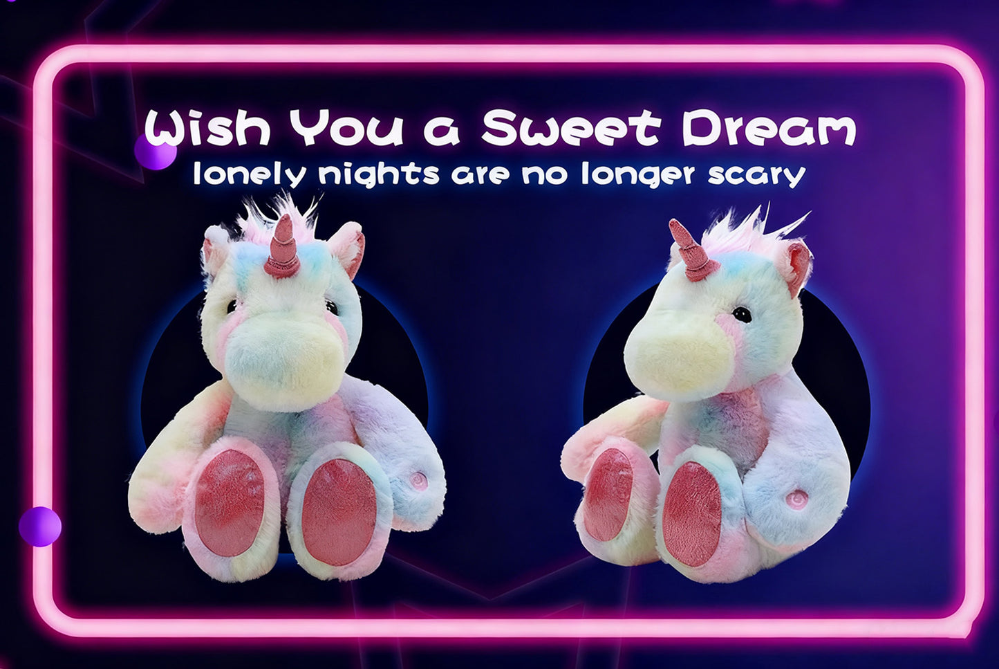 **Colorful Musical Glowing Unicorn | Sleeping Plush Toy**