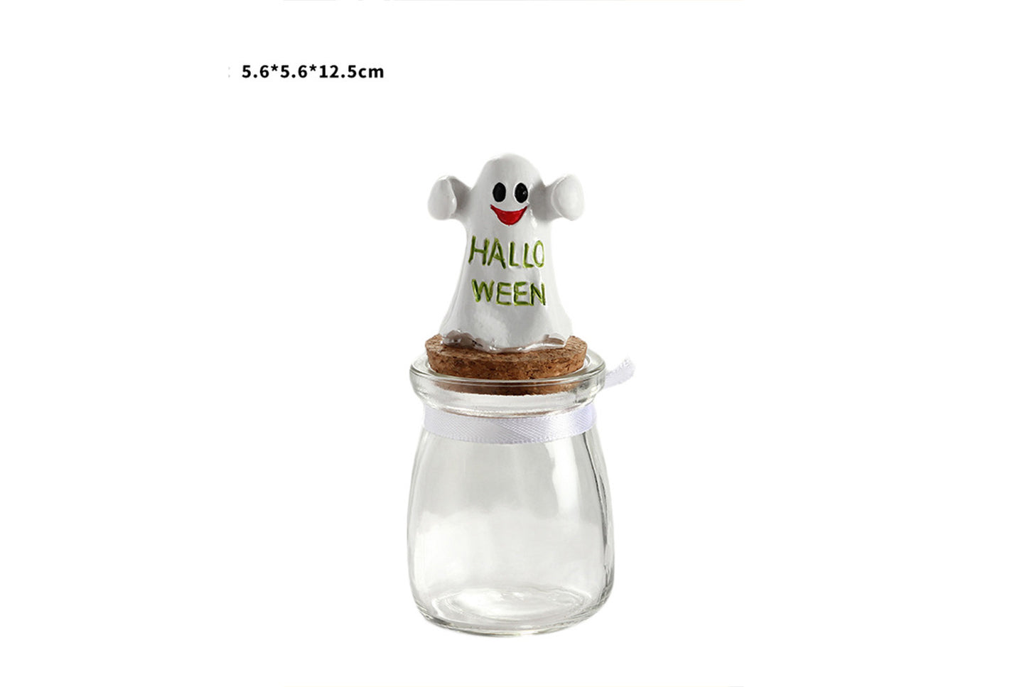 **Cute Ghost Pumpkin Resin Candy Jar Ornament**