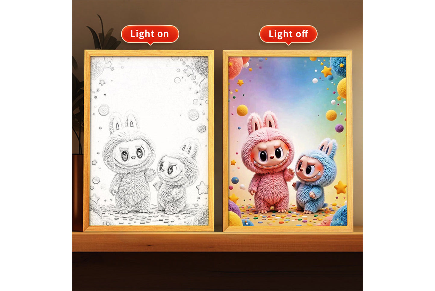 Labubu Cartoon Light Painting