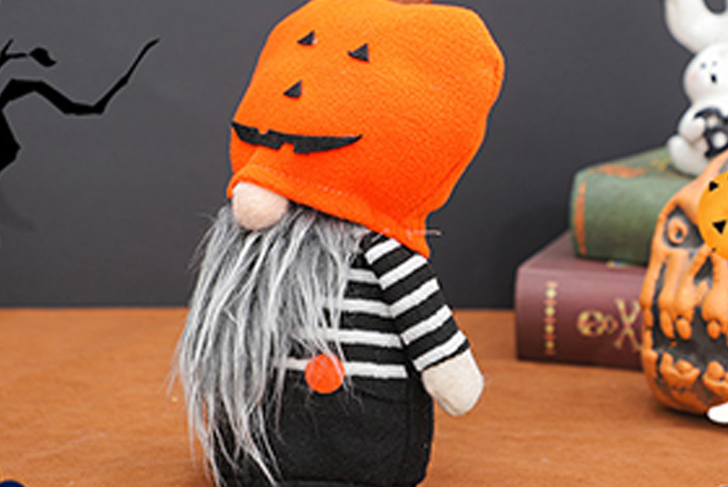 **Halloween Monster Pumpkin Hat Doll**
