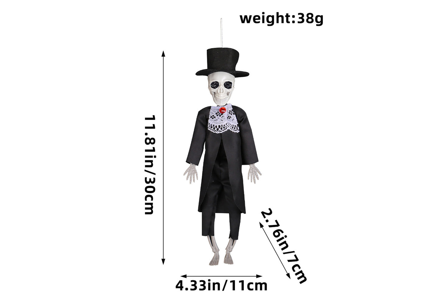 **Haunted House Halloween Skeleton Bride and Groom Hanging Ornament**