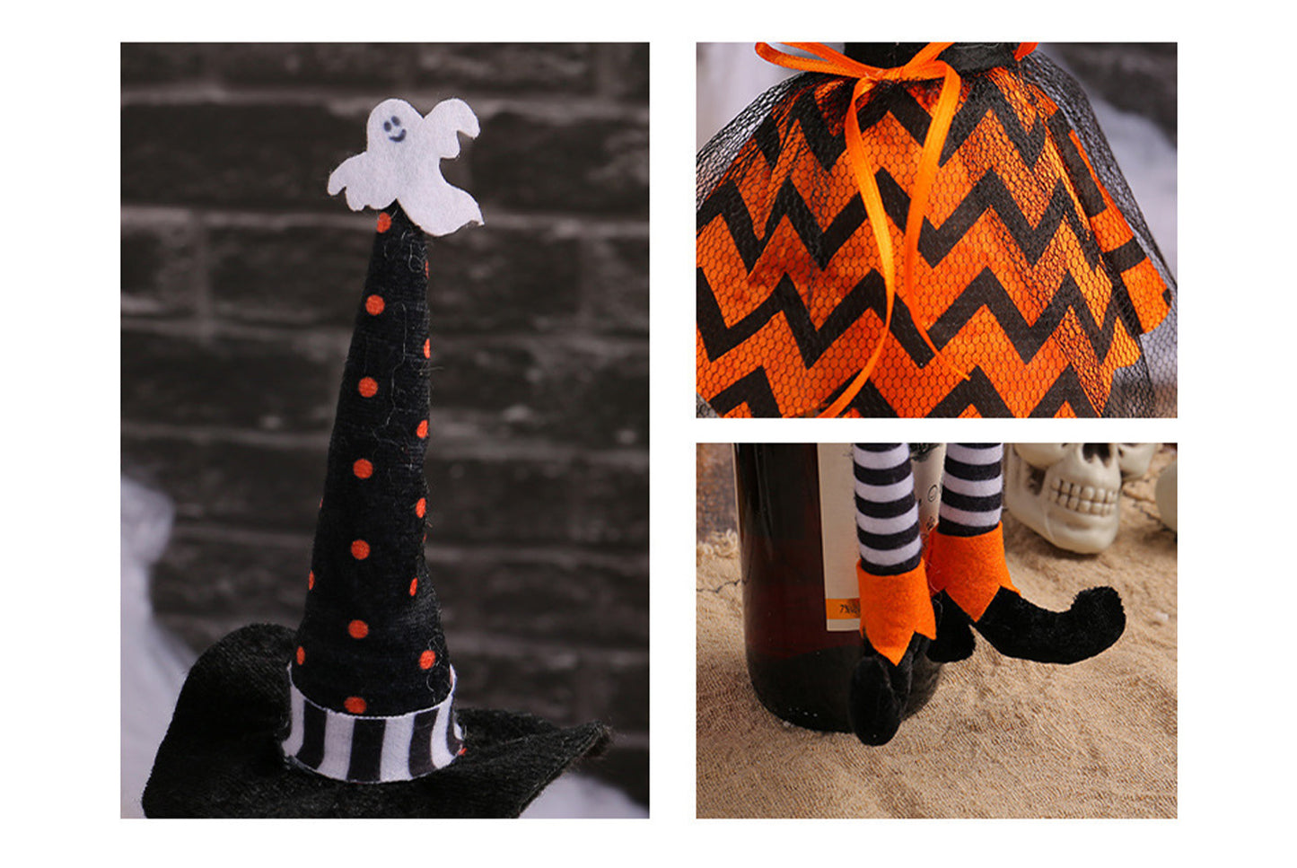 Halloween Witch Hat Wine Bottle Holder