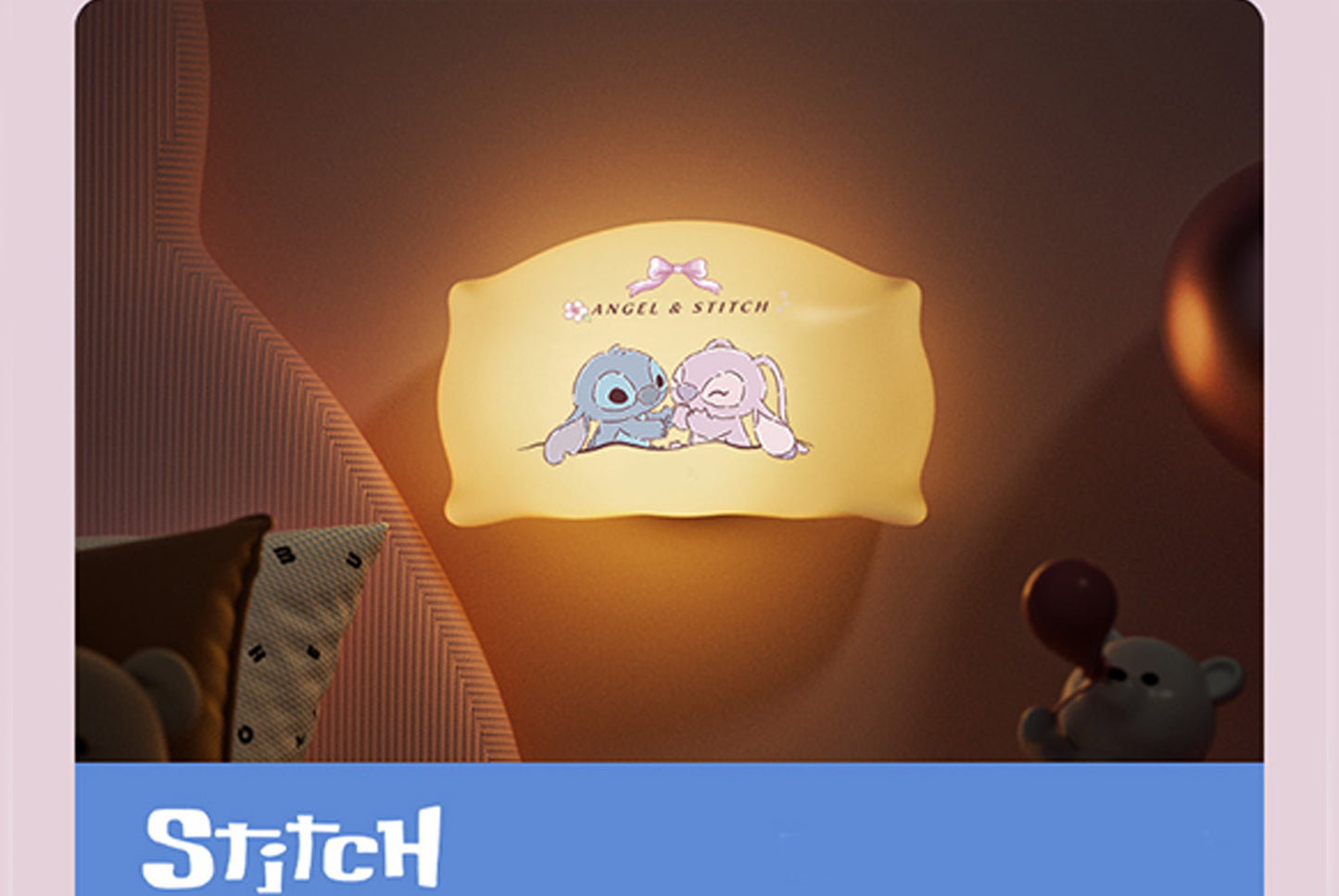 Strawberry Bear/Stitch Pillow Magnetic Night Light