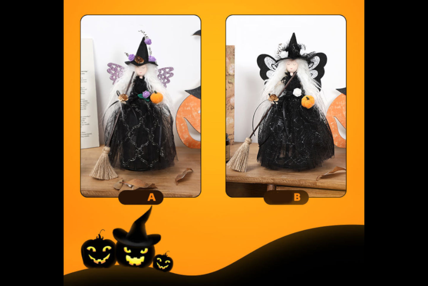 **Butterfly Witch Doll Treetop Star Ornament**