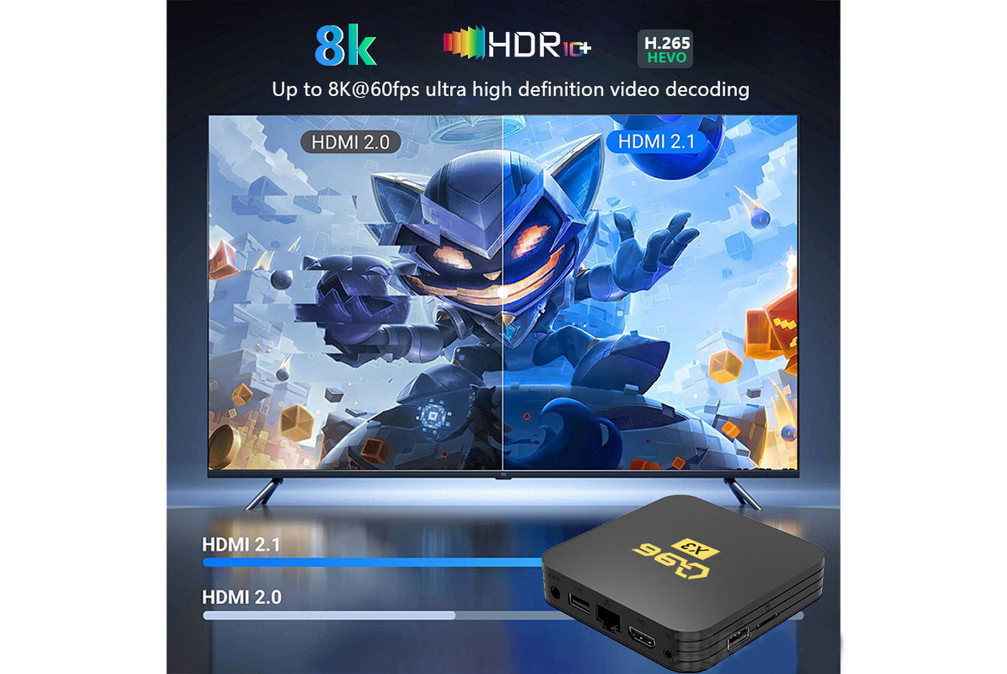 **Q96X3 Android 10 Internet Set-Top Box (8+128GB Version)**(UK plug)
