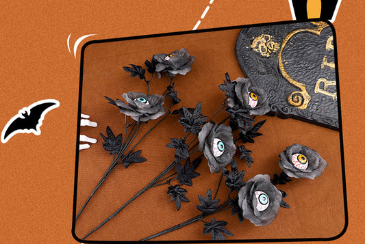 Halloween Decorations, Black Spooky Pumpkin Cuttings Bouquet, Halloween Party Ornament