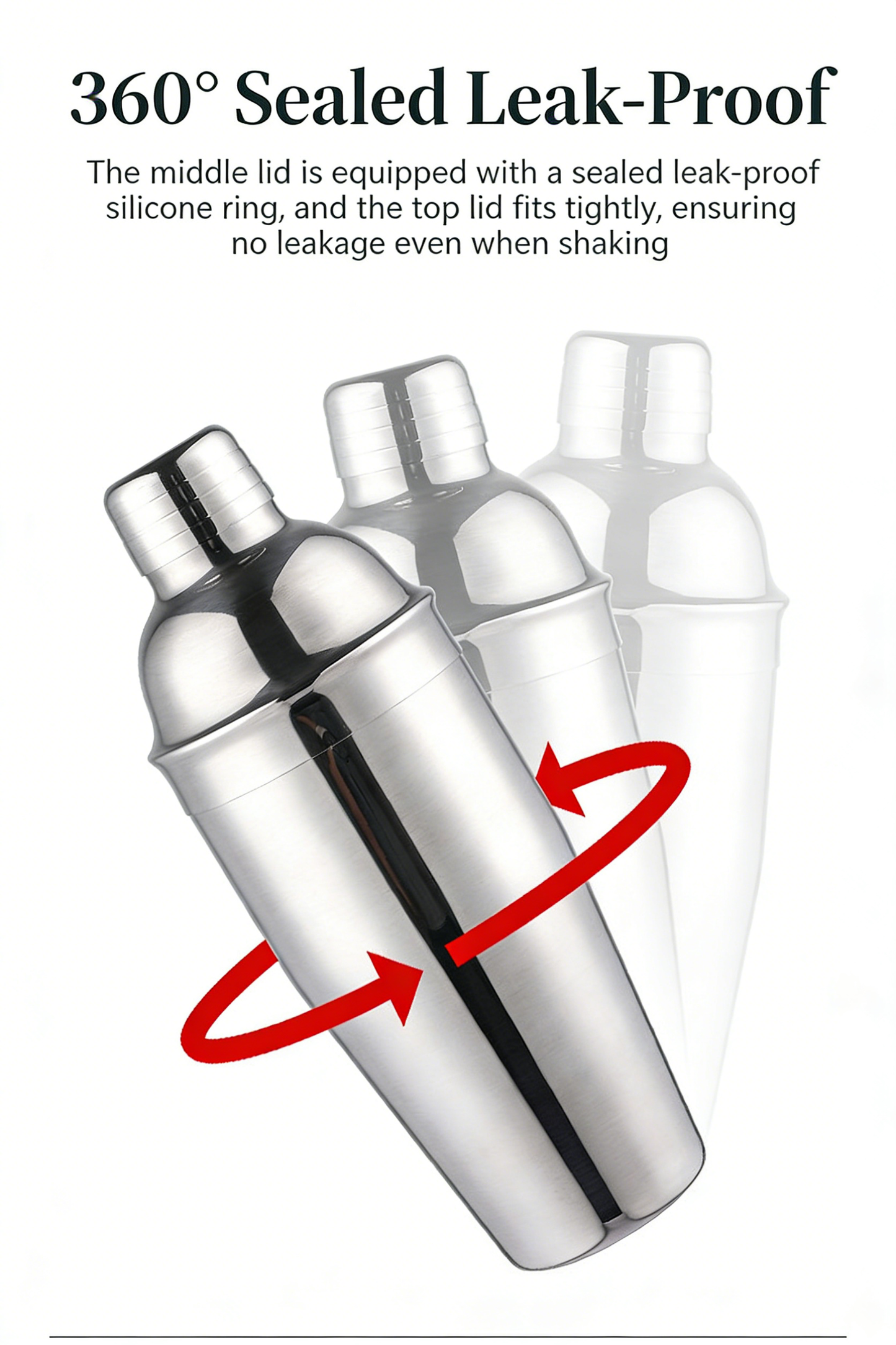 Stainless Steel Bamboo Shaker Set | 4-Piece Set