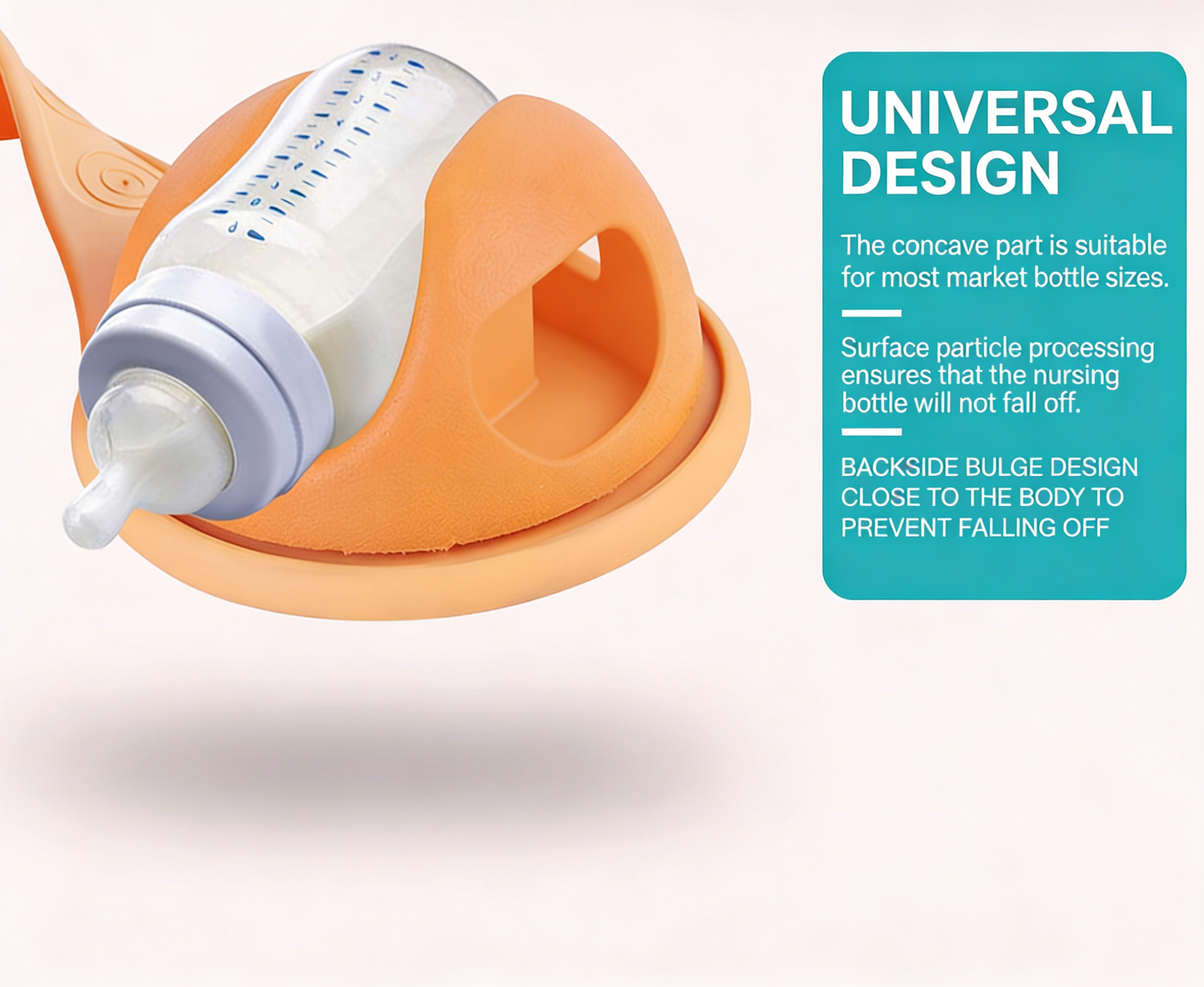 Hands-free silicone bottle holder for breastfeeding