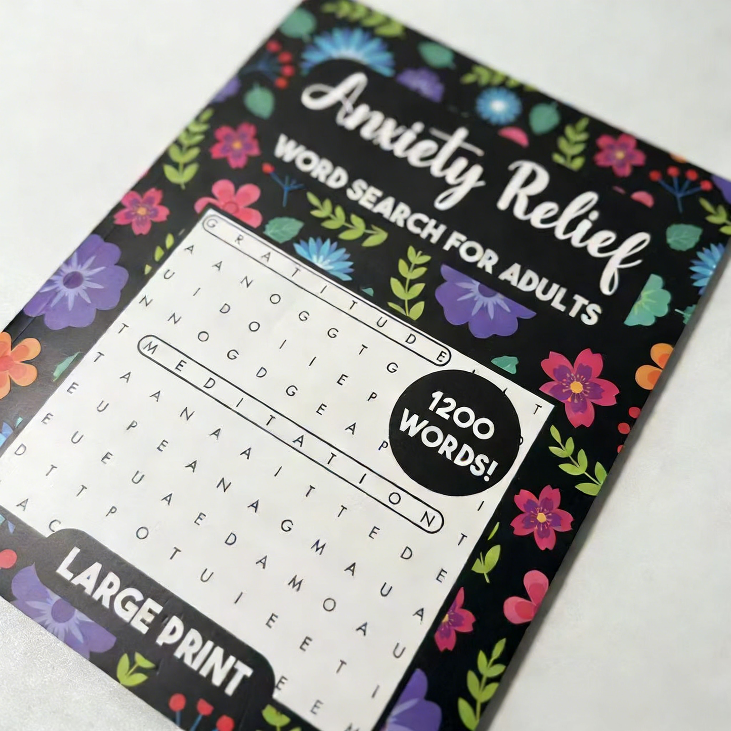 **Anxiety Relief Word Search Coloring Book**