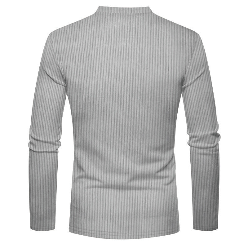 New Men's Long-Sleeve Henley Shirt