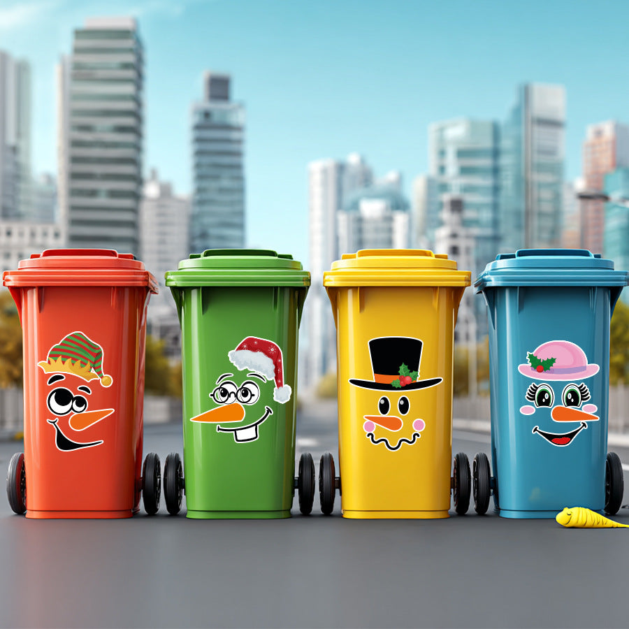 # Funny Smiley Face Toilet and Trash Can Decorative Stickers