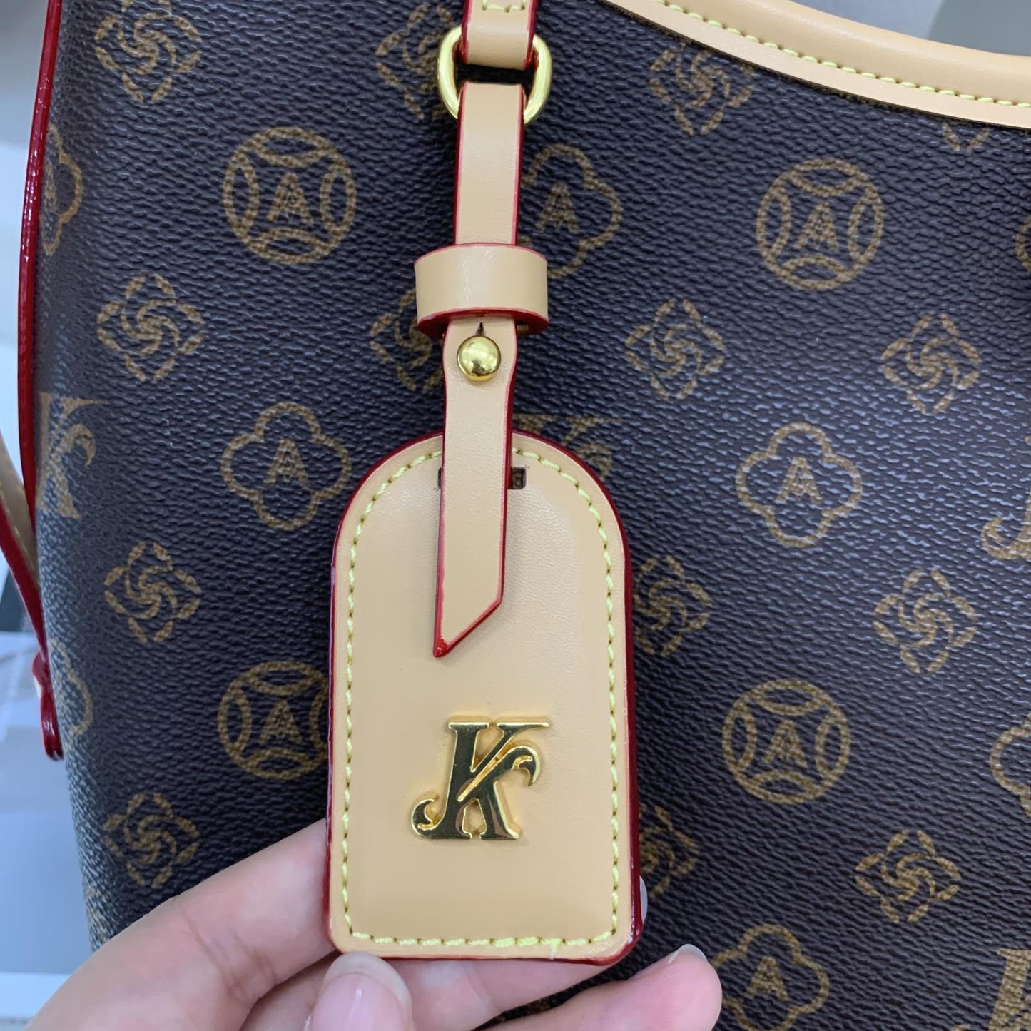 Monogram Letter Shopping Tote Bag