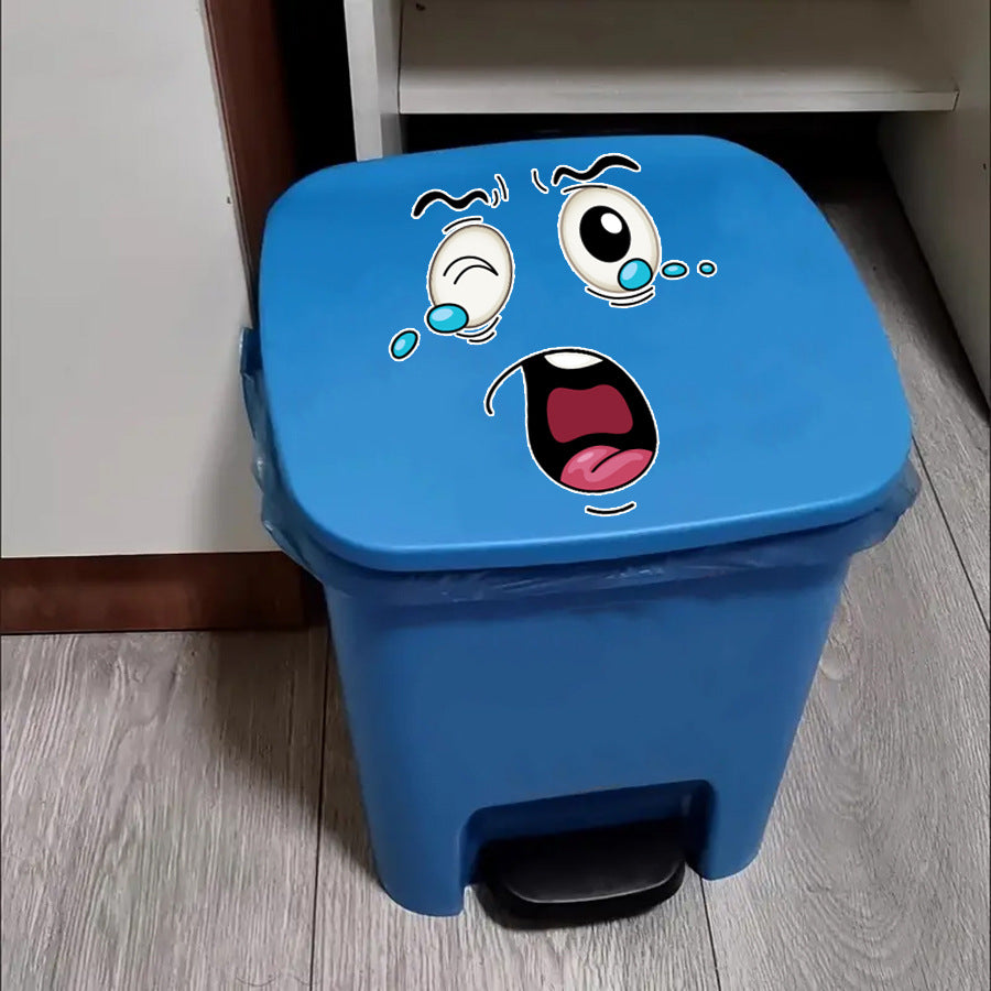 # Funny Smiley Face Toilet and Trash Can Decorative Stickers